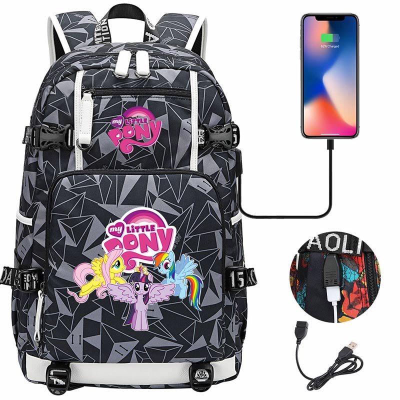 My Little Pony SchoolBag Backpack with USB Charging Port