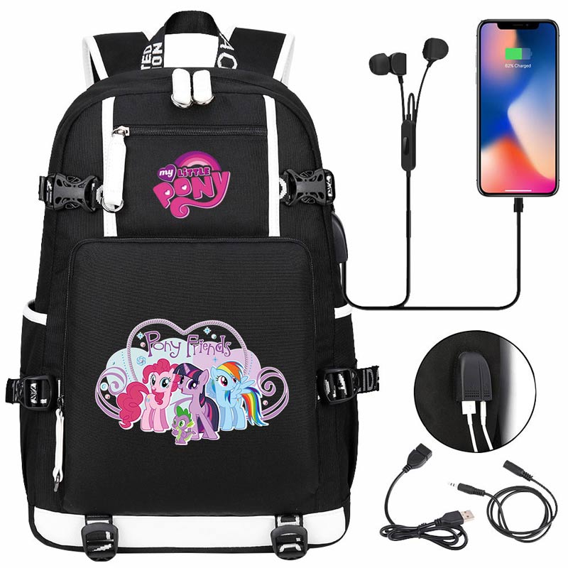 My Little Pony SchoolBag Backpack with USB Charging Port