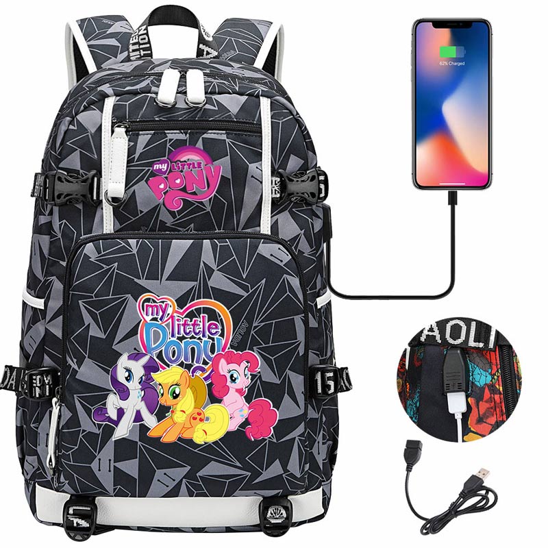 My Little Pony SchoolBag Backpack with USB Charging Port