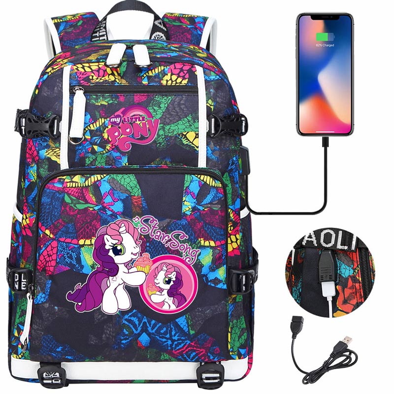 My Little Pony SchoolBag Backpack with USB Charging Port