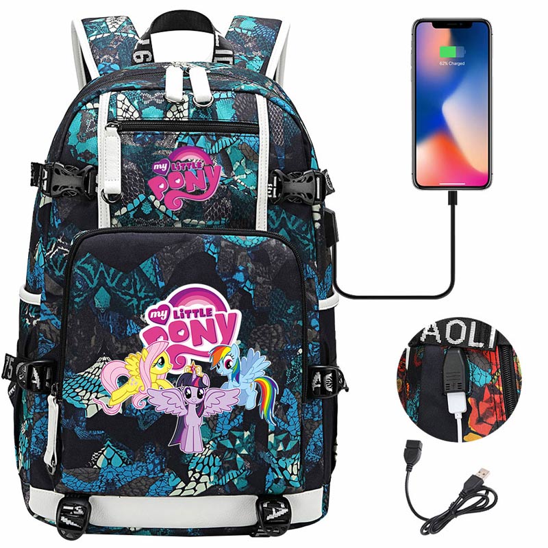 My Little Pony SchoolBag Backpack with USB Charging Port