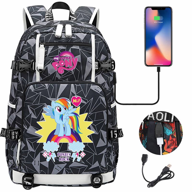 My Little Pony SchoolBag Backpack with USB Charging Port