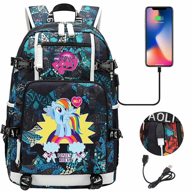 My Little Pony SchoolBag Backpack with USB Charging Port