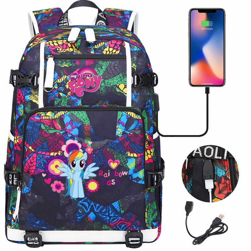 My Little Pony SchoolBag Backpack with USB Charging Port