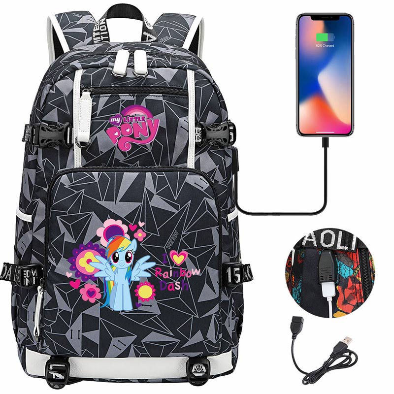 My Little Pony SchoolBag Backpack with USB Charging Port