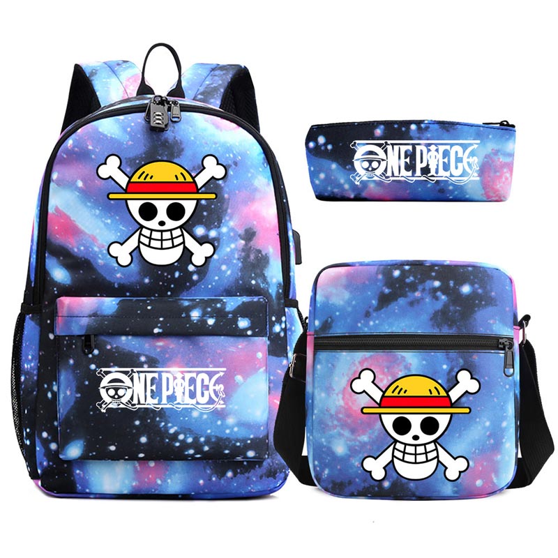 One Piece Schoolbag Backpack Lunch Bag Pencil Case 3pcs Set for Students