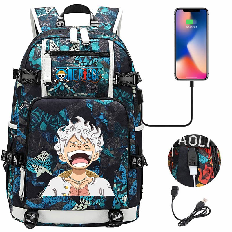 One Piece Travel Backpack One Piece SchoolBag with USB Charging Port