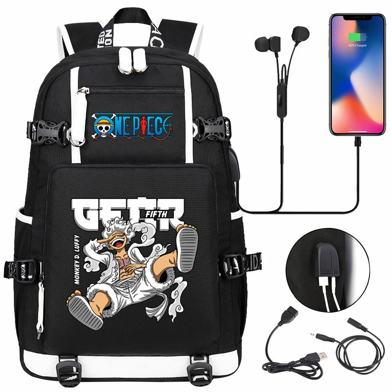 One Piece Travel Backpack One Piece SchoolBag with USB Charging Port