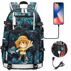 One Piece Travel Backpack One Piece SchoolBag with USB Charging Port