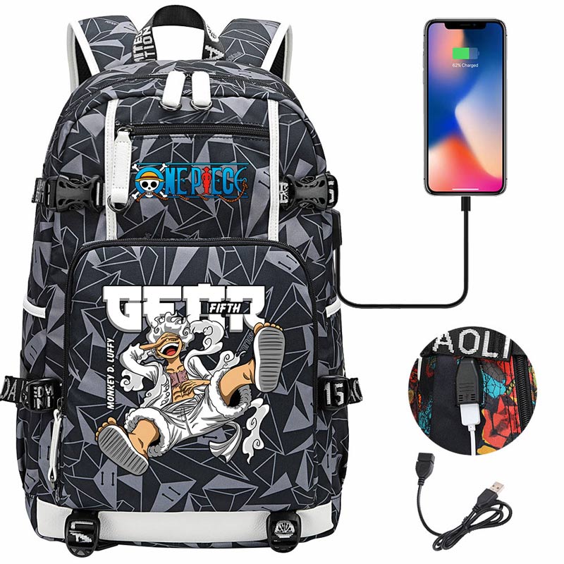 One Piece Travel Backpack One Piece SchoolBag with USB Charging Port