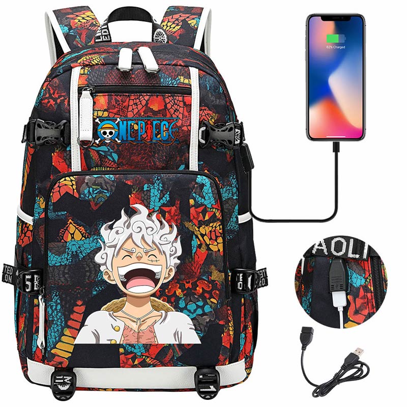 One Piece Travel Backpack One Piece SchoolBag with USB Charging Port