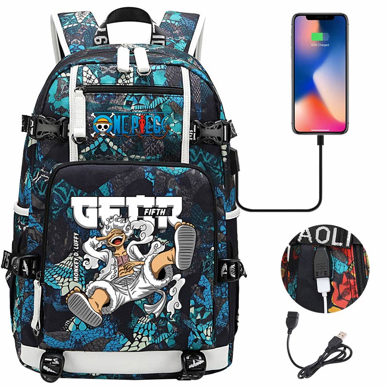 One Piece Travel Backpack One Piece SchoolBag with USB Charging Port