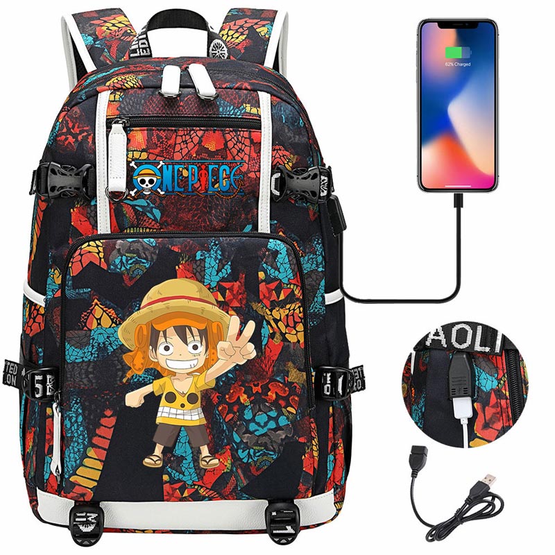 One Piece Travel Backpack One Piece SchoolBag with USB Charging Port