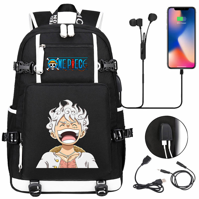 One Piece Travel Backpack One Piece SchoolBag with USB Charging Port