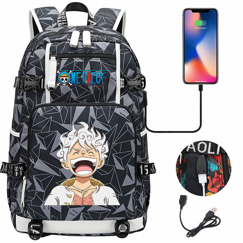 One Piece Travel Backpack One Piece SchoolBag with USB Charging Port