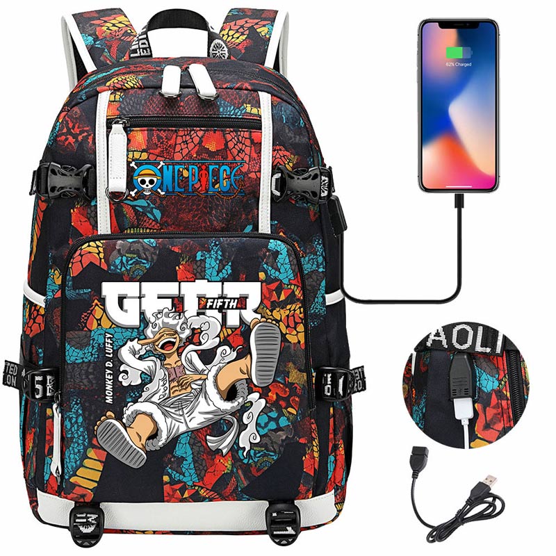 One Piece Travel Backpack One Piece SchoolBag with USB Charging Port