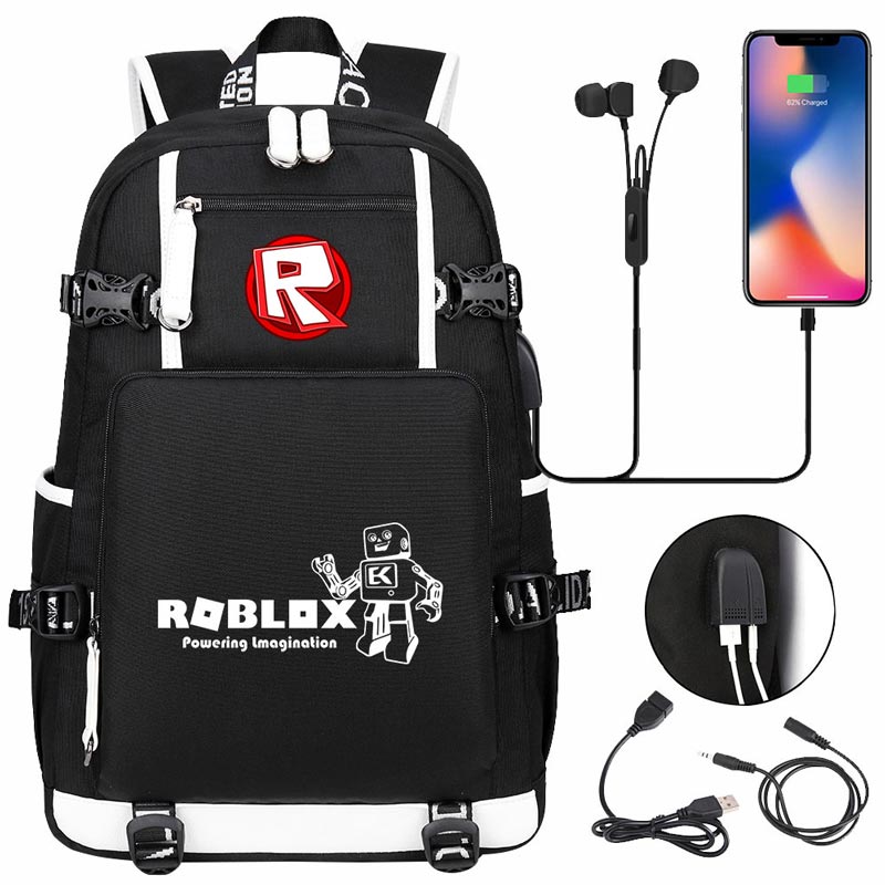 Roblox Backpack Travel Backpack Roblox SchoolBag with USB Charging Port