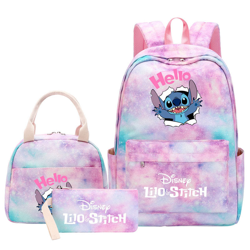 Stitch Schoolbag Backpack Lunch Bag Pencil Case 3pcs Set for Students