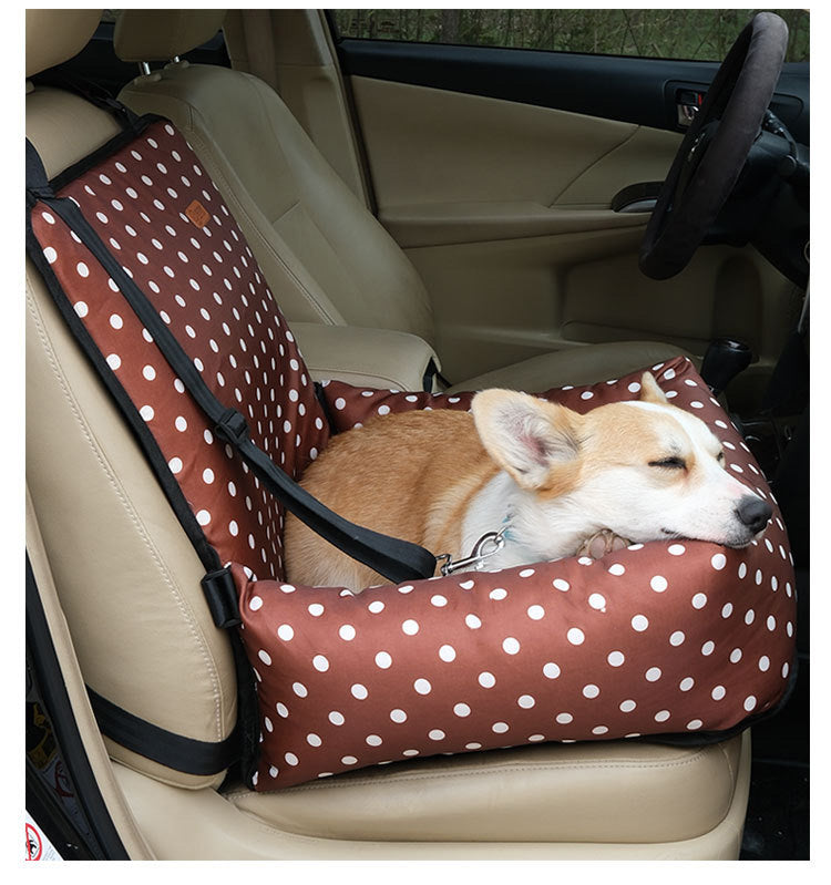 Dog Car Seat for with Belt Soft Pet Travel Bed for Front & Back Seats-Removable Washable