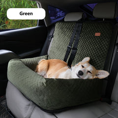 Dog Car Seat for Dogs Up to 55lbs Dog Seat with Belt-Soft Pet Travel Bed for Front & Back Seats-Removable Washable