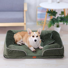 Plush Dutch Velvet Pet Sofa Bed with High-Density Sponge Base & PP Cotton Surrounds for Ultimate Comfort