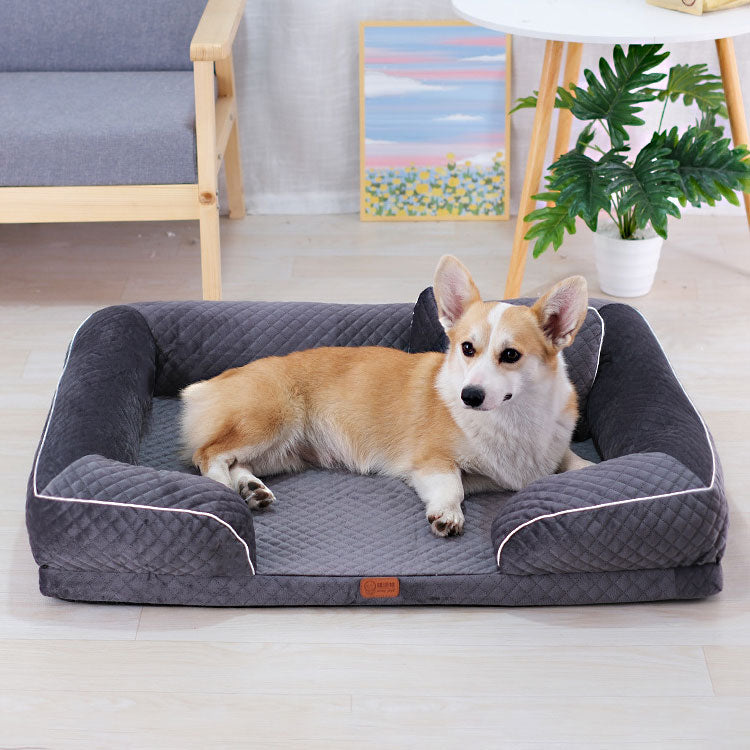 Plush Dutch Velvet Pet Sofa Bed with High-Density Sponge Base & PP Cotton Surrounds for Ultimate Comfort