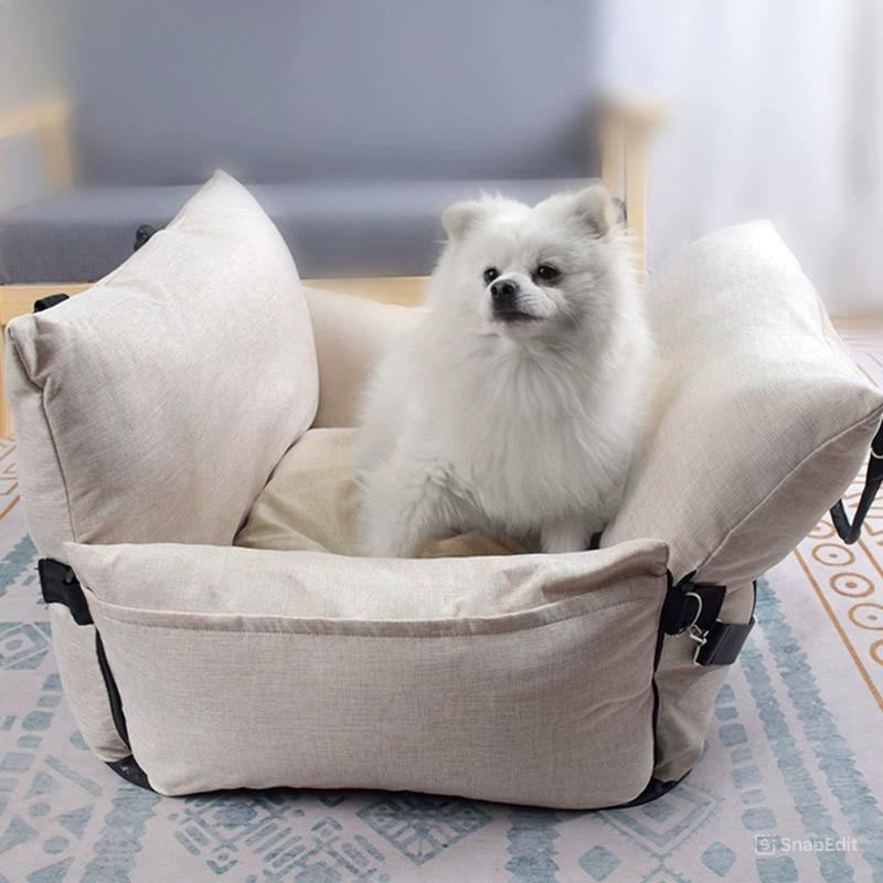 Dog Car Seat Soft Pet Travel Bed for Back Seats-Removable Washable