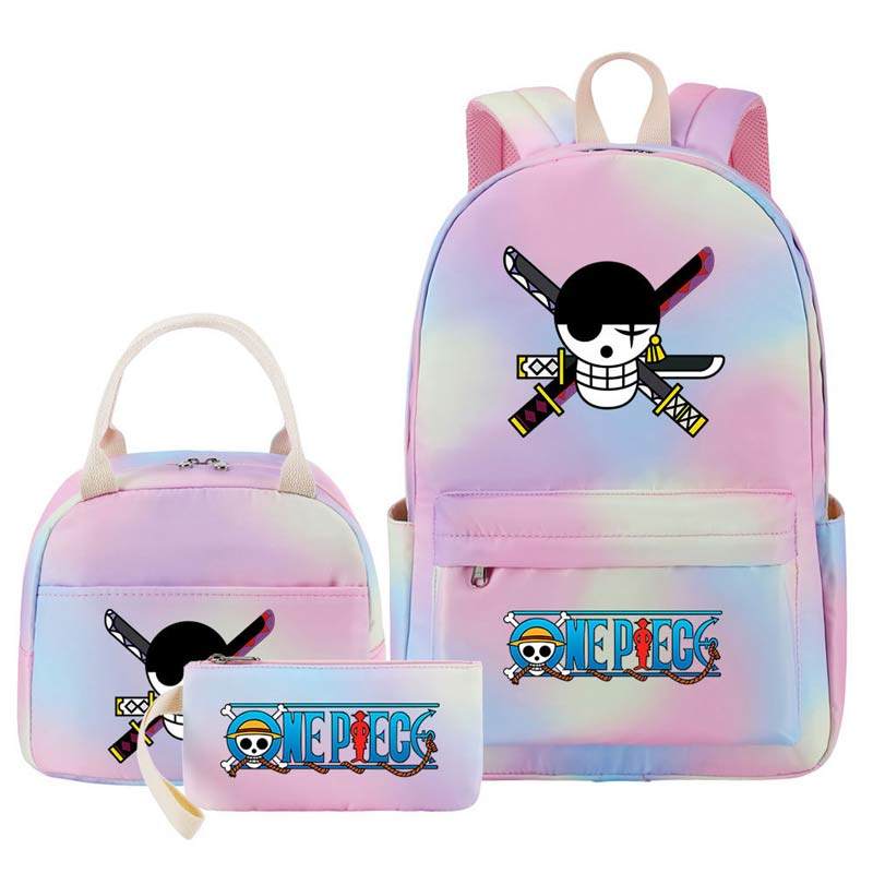 One Piece Schoolbag Backpack Lunch Bag Pencil Case 3pcs Set for Students