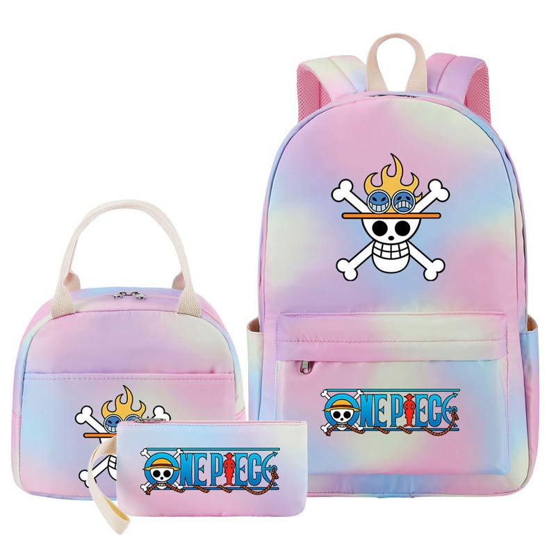 One Piece Schoolbag Backpack Lunch Bag Pencil Case 3pcs Set for Students