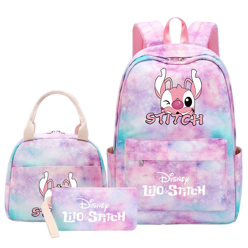 Stitch Schoolbag Backpack Lunch Bag Pencil Case 3pcs Set for Students