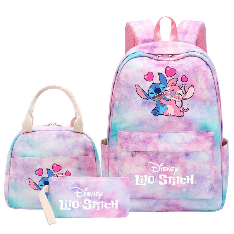 Stitch Schoolbag Backpack Lunch Bag Pencil Case 3pcs Set for Students