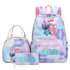 Stitch Schoolbag Backpack Lunch Bag Pencil Case 3pcs Set for Students