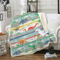 Cartoon Dinosaurs Throw Blanket for Adult Kids | Dinosaurs Blanket for Kids Gift