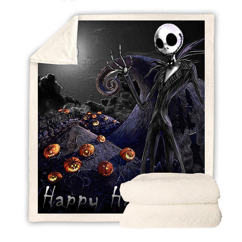 Halloween Anime Throw Blanket Halloween Fleece Blanket for Adult and Kids