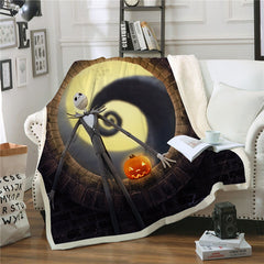 Halloween Anime Throw Blanket Halloween Fleece Blanket for Adult and Kids