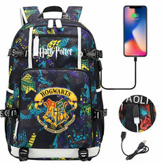 Harry Potter Hogwards Backpack Travelling Backpack with USB Charging Port