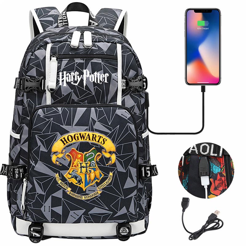 Harry Potter Hogwards Backpack Travelling Backpack with USB Charging Port