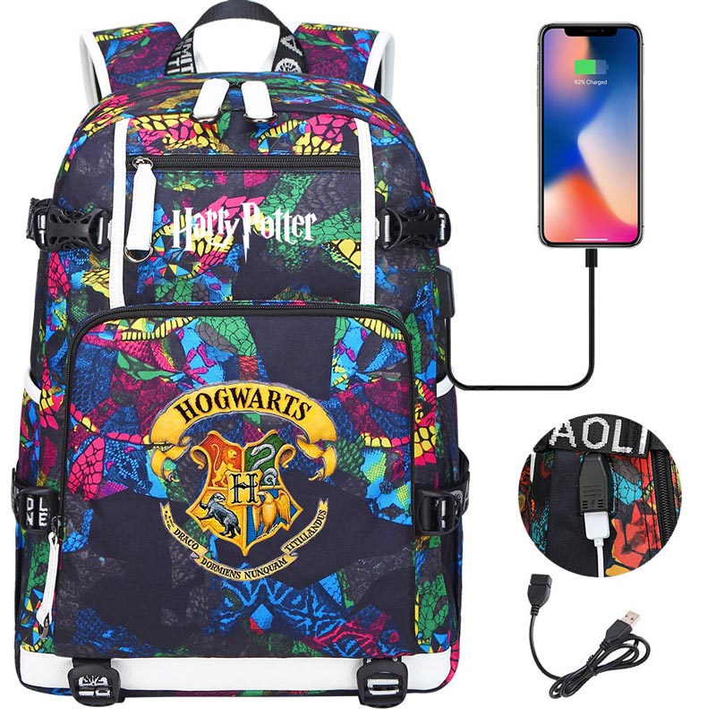 Harry Potter Hogwards Backpack Travelling Backpack with USB Charging Port