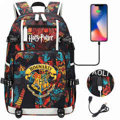 Harry Potter Hogwards Backpack Travelling Backpack with USB Charging Port