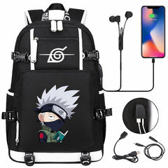 Naruto Backpack Travel Backpack Naruto School Bag with USB Charging Port