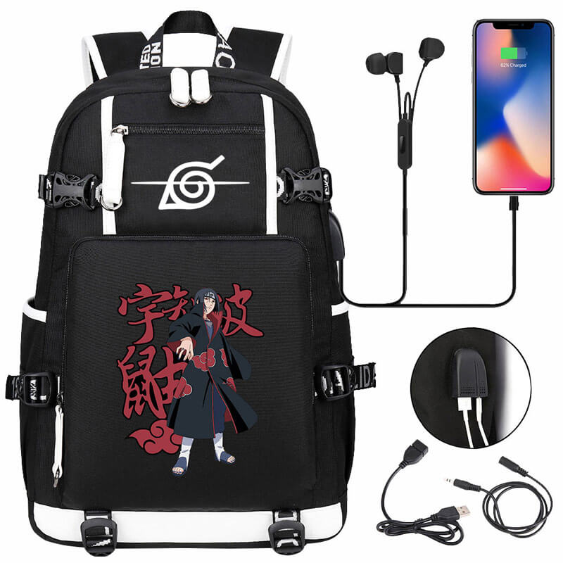 Naruto Backpack Travel Backpack Naruto School Bag with USB Charging Port