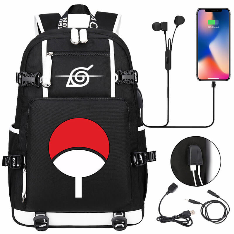 Naruto Backpack Travel Backpack Naruto School Bag with USB Charging Port