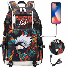 Naruto Backpack Travel Backpack Naruto School Bag with USB Charging Port