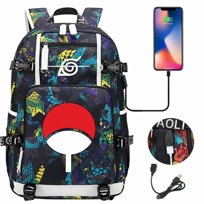 Naruto Backpack Travel Backpack Naruto School Bag with USB Charging Port