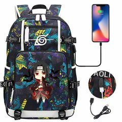 Naruto Backpack Travel Backpack Naruto School Bag with USB Charging Port