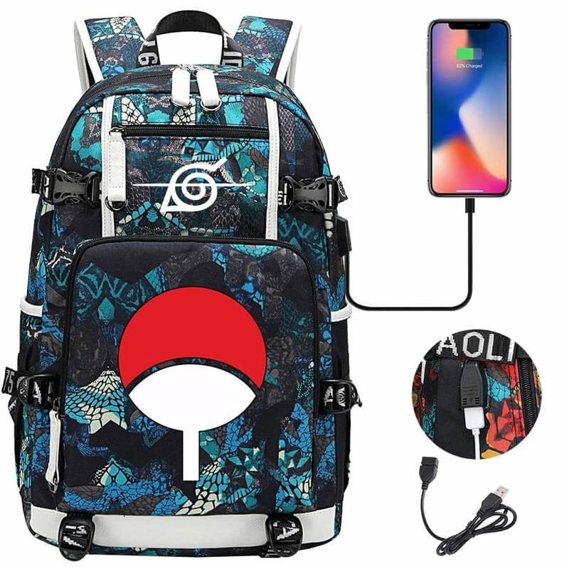 Naruto Backpack Travel Backpack Naruto School Bag with USB Charging Port