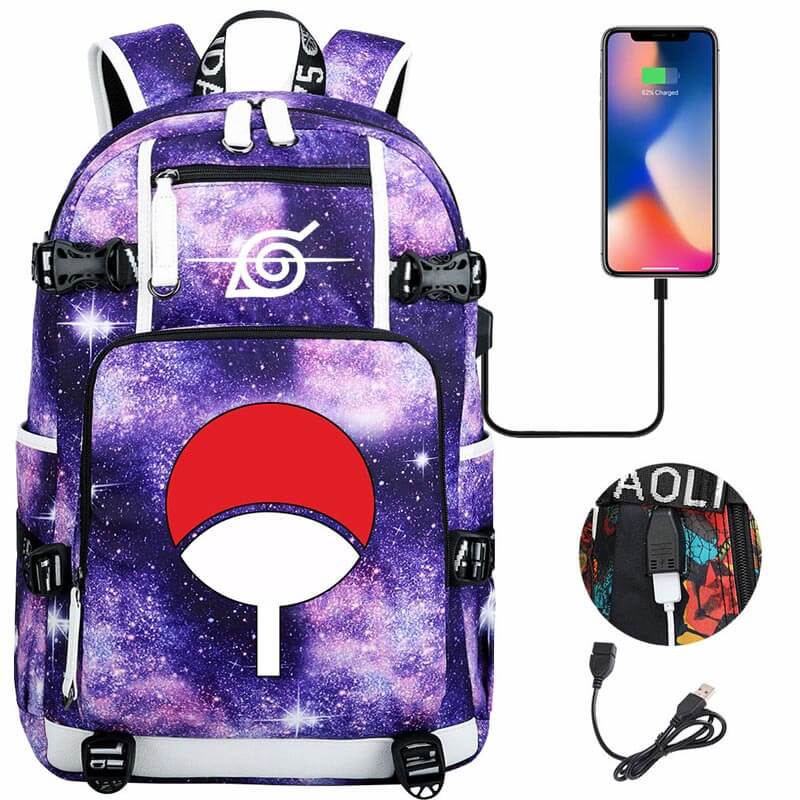 Naruto Backpack Travel Backpack Naruto School Bag with USB Charging Port