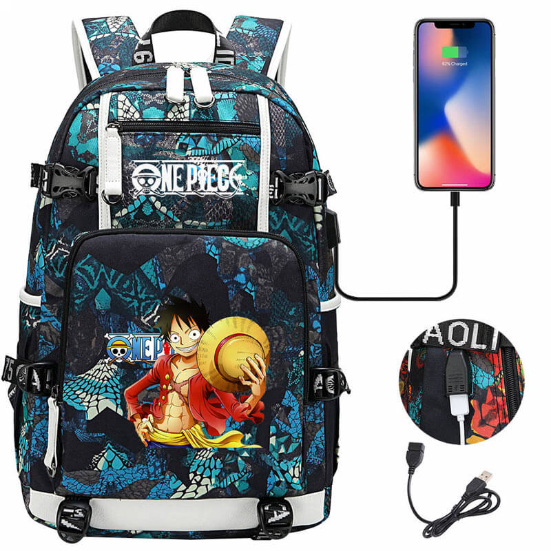 Amazon.com: Roffatide Anime One Piece Luminous Backpack Straw Hat Crew Book  Bag Laptop School Bag : Electronics