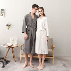 Lightweight Mid-Length Robe with Pocket for Women and Men