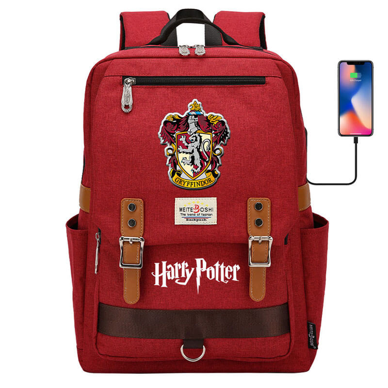 Harry Potter Gryffindor Backpack Travelling Backpack with USB Charging Port